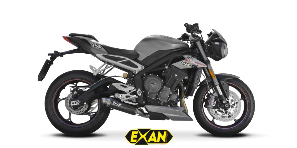 Triumph Street Triple 765 Auspuffanlage von Exan mit Euro4 Zulassung.